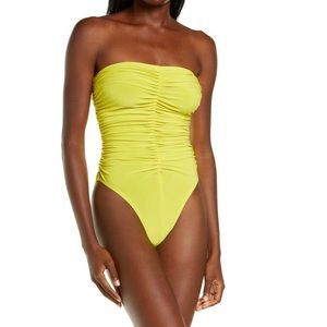 Norma Kamali Marissa Slinky One Piece Swimsuit Spring Green Wmns Large NEW $165